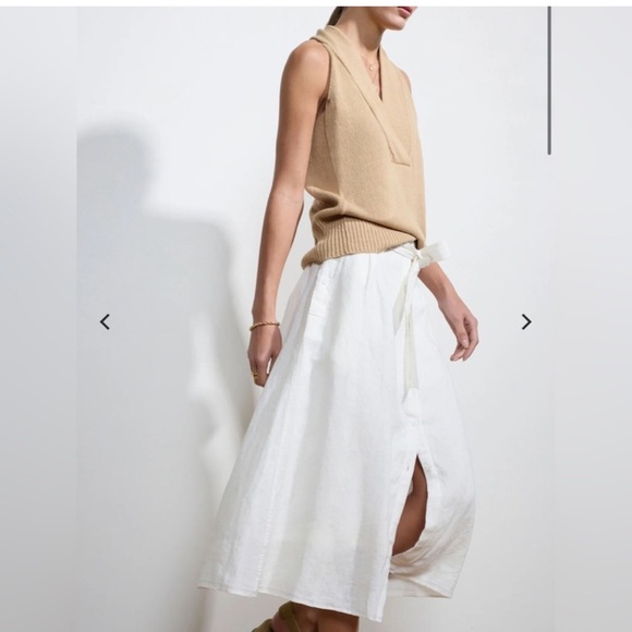 Brochu Walker white linen Teagan skirt - Picture 3 of 11